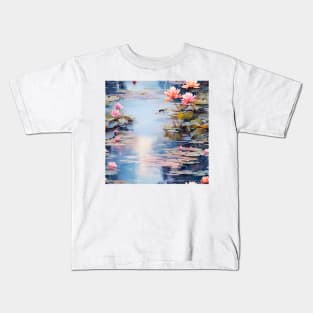 Monet Style Water Lilies 9 Kids T-Shirt